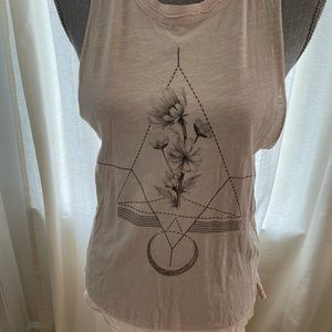 Boho raw hem cutoff tank